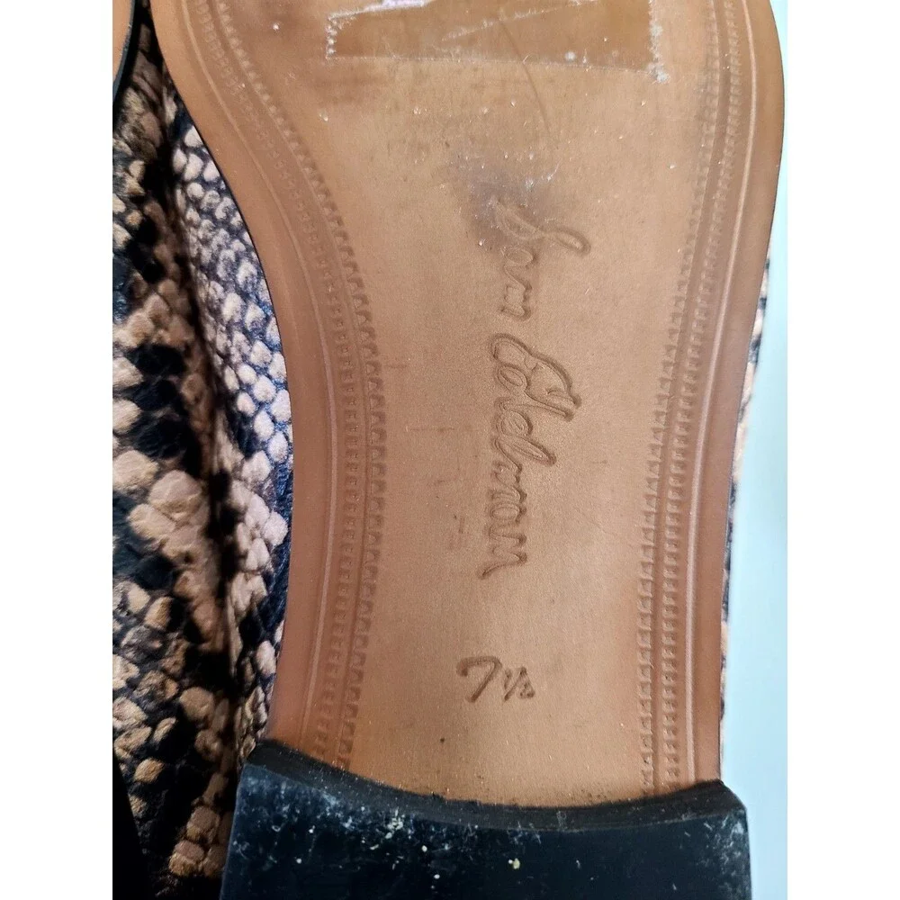 Sam Edelman Loraine Snake Print Loafer Shoes Size 7.5 Horse Bit